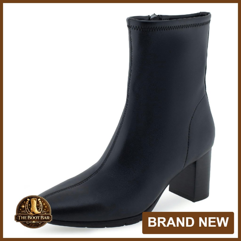 Women's Mid-Calf Boots With Stretch Upper & Block Heel